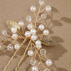 Handmade Alloy And Pearl Leaf Bridal Hairpin Women's Hair Accessories