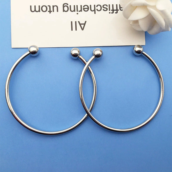 Handmade Alloy Beaded Bracelet With Large Hole Beads Adjustable Electroplated Diy Jewelry Accessory For Necklace And Bracelet Making