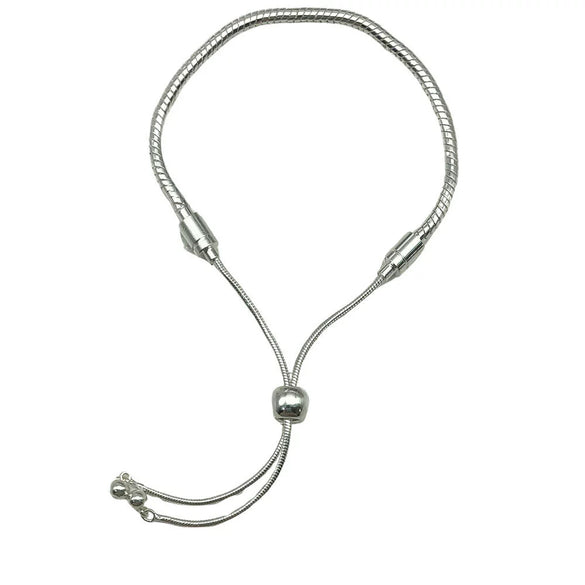 Handmade Alloy Beaded Bracelet With Large Hole Beads Adjustable Electroplated Diy Jewelry Accessory For Necklace And Bracelet Making