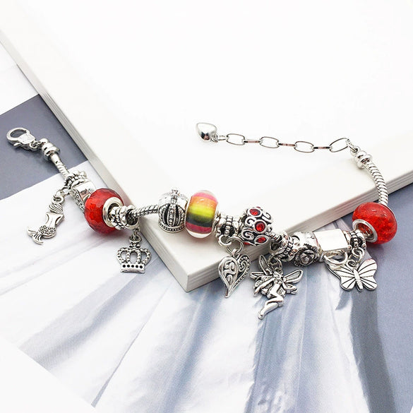 Handmade Alloy Beaded Bracelet With Large Hole Beads Adjustable Electroplated Diy Jewelry Accessory For Necklace And Bracelet Making