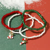 Handmade Alloy Crystal Beaded Christmas Bracelet With Tree Snowman And Love Charms Festive Jewelry For Women