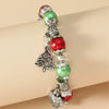 Handmade Alloy Crystal Beaded Christmas Bracelet With Tree Snowman And Love Charms Festive Jewelry For Women