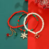 Handmade Alloy Crystal Beaded Christmas Bracelet With Tree Snowman And Love Charms Festive Jewelry For Women