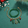 Handmade Alloy Crystal Beaded Christmas Bracelet With Tree Snowman And Love Charms Festive Jewelry For Women
