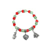 Handmade Alloy Crystal Beaded Christmas Bracelet With Tree Snowman And Love Charms Festive Jewelry For Women