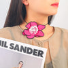 Handmade Alloy Geometric Flower Pendant Necklace With Snake Bone Chain
