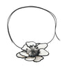 Handmade Alloy Geometric Flower Pendant Necklace With Snake Bone Chain