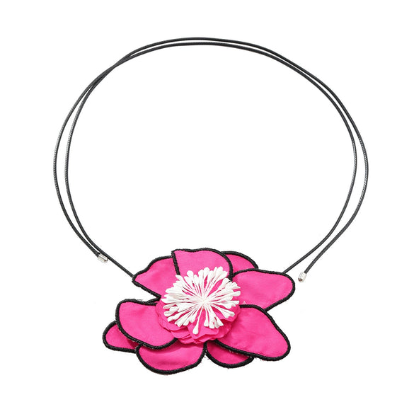 Handmade Alloy Geometric Flower Pendant Necklace With Snake Bone Chain
