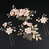 Handmade Alloy Golden Leaf Updo Hair Comb Bridal Headdress Flower Comb Hair Accessories For Women
