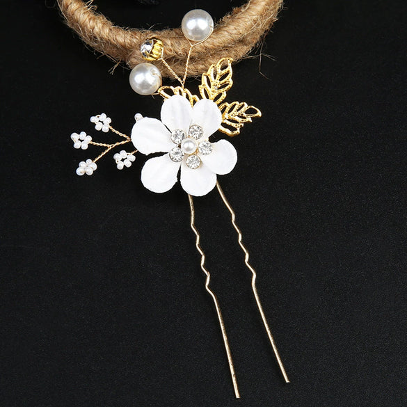 Handmade Alloy Golden Leaf Updo Hair Comb Bridal Headdress Flower Comb Hair Accessories For Women
