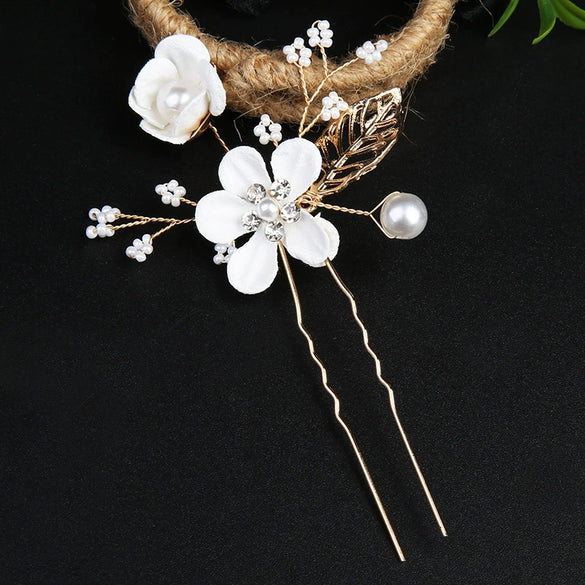 Handmade Alloy Golden Leaf Updo Hair Comb Bridal Headdress Flower Comb Hair Accessories For Women