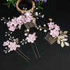 Handmade Alloy Golden Leaf Updo Hair Comb Bridal Headdress Flower Comb Hair Accessories For Women