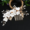 Handmade Alloy Golden Leaf Updo Hair Comb Bridal Headdress Flower Comb Hair Accessories For Women