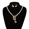 Handmade Alloy Imitation Pearl Electroplated Women's High End Fashion Jewelry Necklace And Earrings Set