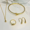 Handmade Alloy Imitation Pearl Electroplated Women's High End Fashion Jewelry Necklace And Earrings Set