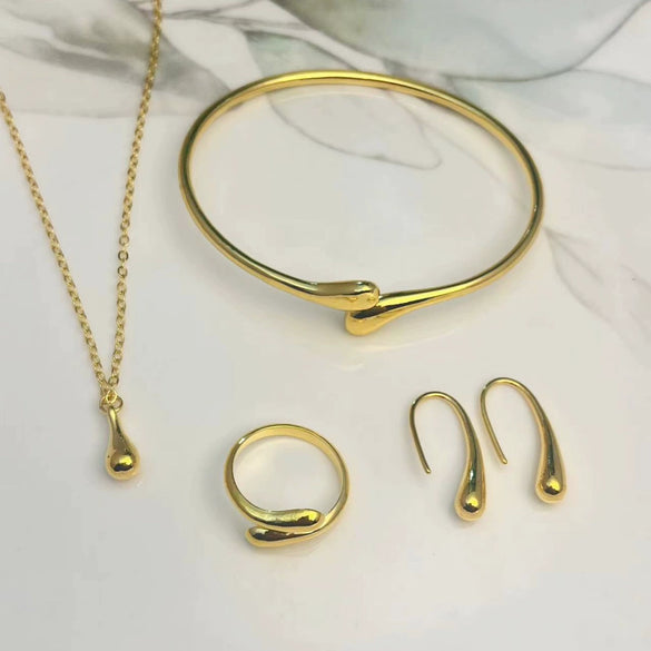 Handmade Alloy Imitation Pearl Electroplated Women's High End Fashion Jewelry Necklace And Earrings Set