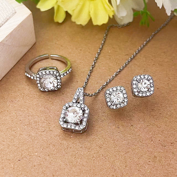 Handmade Alloy Imitation Pearl Electroplated Women's High End Fashion Jewelry Necklace And Earrings Set