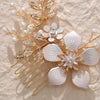 Handmade Alloy Pearl Flower Bridal Hair Comb Wedding Hair Accessory For Women's Wedding Dresses