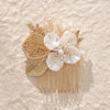 Handmade Alloy Pearl Flower Hair Comb Bridal Hair Accessory For Women Wedding And Formal Dress