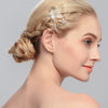 Handmade Alloy Pearl Flower Hair Comb Bridal Hair Accessory For Women Wedding And Formal Dress