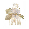 Handmade Alloy Pearl Flower Hair Comb Bridal Hair Accessory For Women Wedding And Formal Dress