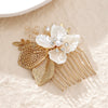 Handmade Alloy Pearl Flower Hair Comb Bridal Hair Accessory For Women Wedding And Formal Dress