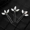 Handmade Alloy Pearl Leaf U Shaped Hair Pin Bridal Updo Hair Accessory For Bridesmaids And Children