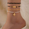 Handmade Alloy Shell Multilayer Anklet For Women