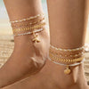 Handmade Alloy Shell Multilayer Anklet For Women