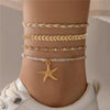 Handmade Alloy Shell Multilayer Anklet For Women