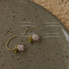 Handmade Artificial Crystal Beaded Grape Fruit Earrings For Women Creative Bubble Style Fashion Jewelry