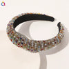 Handmade Baroque Crystal Beaded Spongepadded Wide Headband For Women Decorative Hair Accessory Wholesale