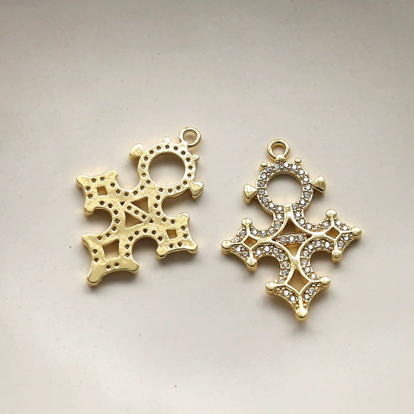 Handmade Baroque Jewelry Zirconium Copper Plated Real Gold Piano Witch Elf Pendant
