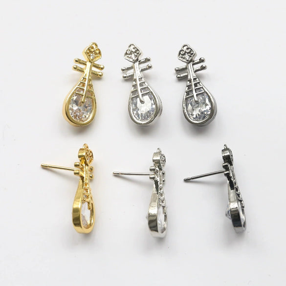 Handmade Baroque Jewelry Zirconium Copper Plated Real Gold Piano Witch Elf Pendant
