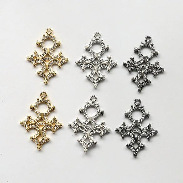Handmade Baroque Jewelry Zirconium Copper Plated Real Gold Piano Witch Elf Pendant