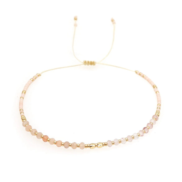 Handmade Beaded Bracelet For Girls Natural Pearl Handwoven Style