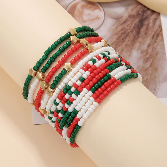 Handmade Beaded Bracelet Geometric Pattern Bohemian Style Star Multi Layer For Women
