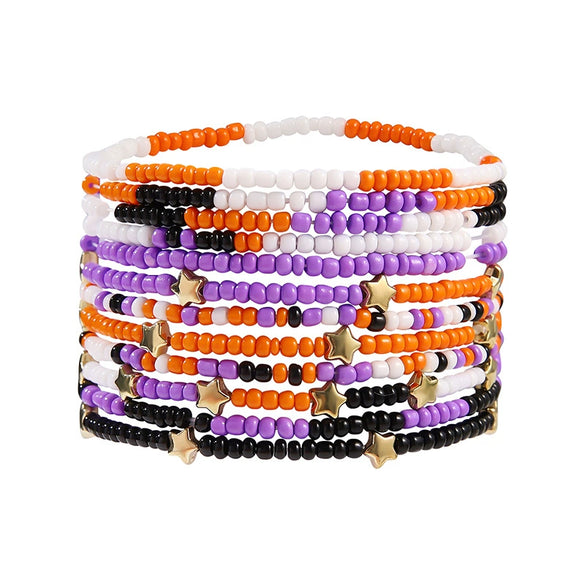 Handmade Beaded Bracelet Geometric Pattern Bohemian Style Star Multi Layer For Women
