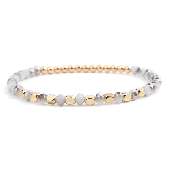 Handmade Beaded Crystal Women's Geometric Acrylic Bead Bracelet