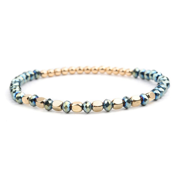 Handmade Beaded Crystal Women's Geometric Acrylic Bead Bracelet