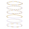 Handmade Beaded Elastic Anklet Bracelet Pearl Ccb Shell Geometric Fivepointed Star Disc Style