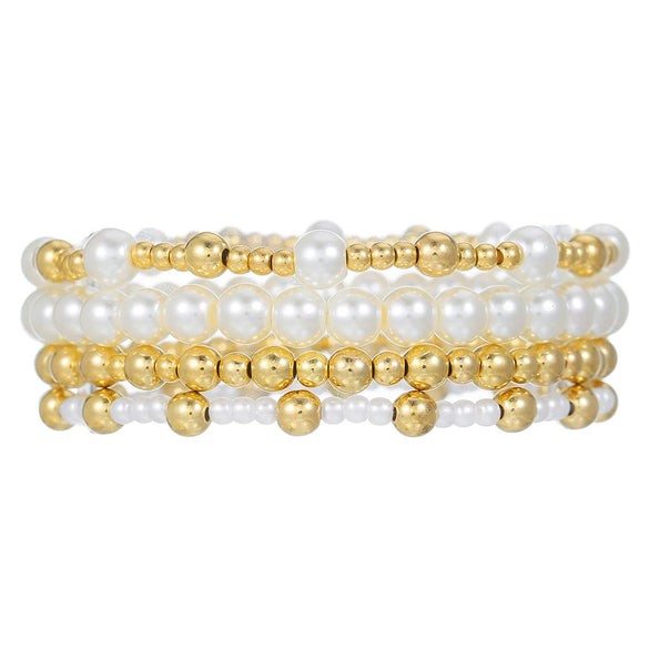 Handmade Beaded Elastic Anklet Bracelet Pearl Ccb Shell Geometric Fivepointed Star Disc Style