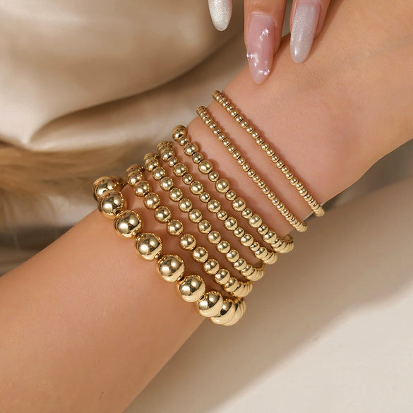 Handmade Beaded Elastic Anklet Bracelet Pearl Ccb Shell Geometric Fivepointed Star Disc Style
