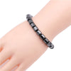 Handmade Beaded Elastic Magnetic Bracelet With Black Stone For Unisex As Hand Jewelry