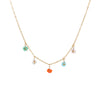 Handmade Beaded Flower Stainless Steel Geometric Necklace For Women With Electroplating Fashion Style