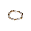Handmade Beaded Freshwater Pearl Ring For Women Copper Geometric Electroplated Jewelry