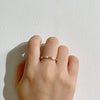 Handmade Beaded Freshwater Pearl Ring For Women Copper Geometric Electroplated Jewelry
