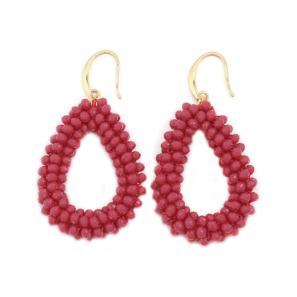 Handmade Beaded Geometric Water Drop Earrings For Women Fashion Style