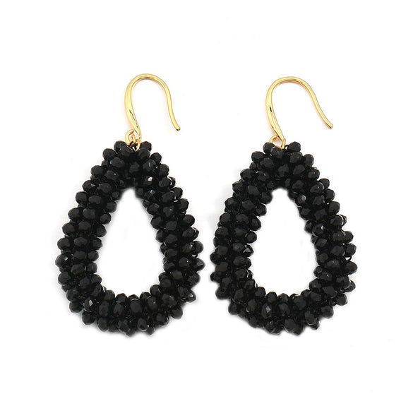 Handmade Beaded Geometric Water Drop Earrings For Women Fashion Style