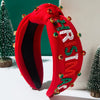 Handmade Beaded Hair Band With Letter Merrychristmashoho Pattern For Women